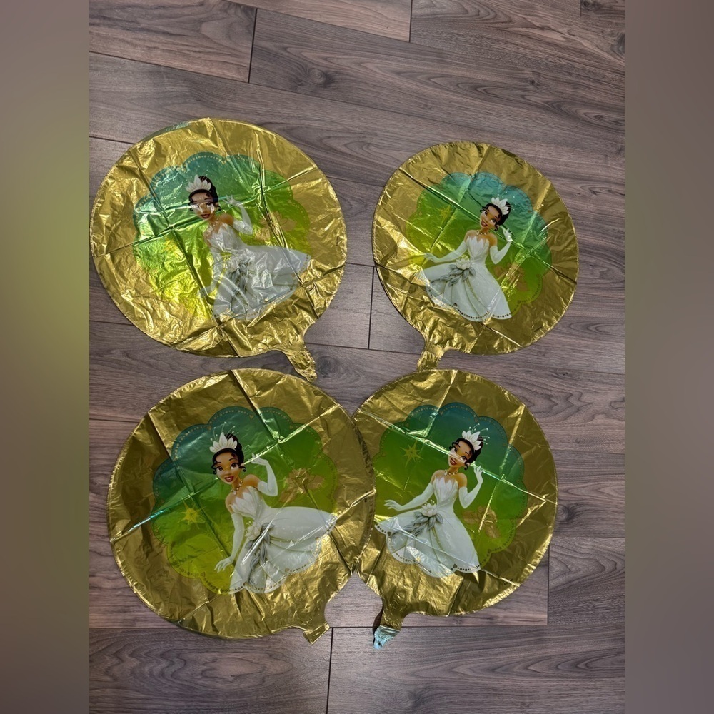 4 Disney Princess Tiana Mylar large Balloons NEW unfilled